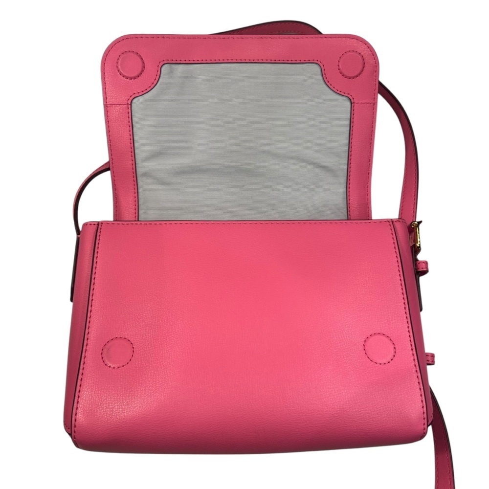 Marc Jacobs Medium Commuter Leather Designer Pink Gold Crossbody Flap Bag Purse - Picture 13 of 17